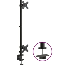 Elektronica*vidaXL Monitorstandaard dubbel VESA 75/100 mm staal zwart