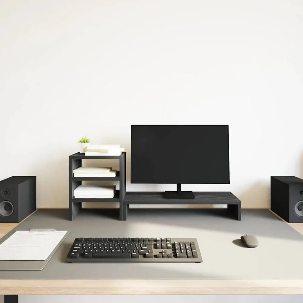 Monitorstandaard met bureau-organizer, hout>vidaXL Online