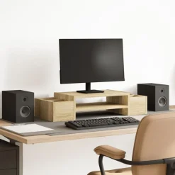 Monitorstandaard met opbergruimte 70x27x15 cm hout>vidaXL Hot