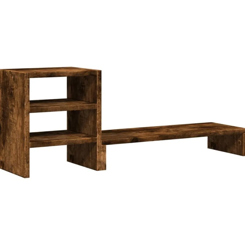 Elektronica*vidaXL Monitorstandaard met bureau-organizer hout kleurig Gerookt eiken