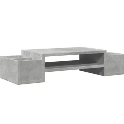 Elektronica*vidaXL Monitorstandaard met opbergruimte 70x27x15 cm hout Betongrijs