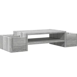 Elektronica*vidaXL Monitorstandaard met opbergruimte 70x27x15 cm hout Grijs sonoma