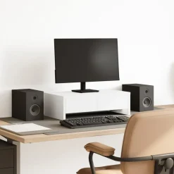 Monitorstandaard met lades 50x27x15 cm bewerkt hout>vidaXL Clearance