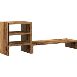 Elektronica*vidaXL Monitorstandaard met bureau-organizer hout kleurig Oud hout
