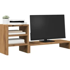 Monitorstandaard met bureau-organizer hout artisanaal eiken><noscript><img width=