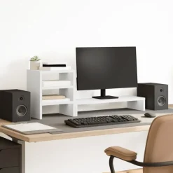 Monitorstandaard met bureau-organizer bewerkt hout>vidaXL Online
