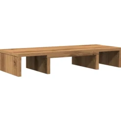 Elektronica*vidaXL Monitorstandaard verstelbaar 60x24x10,5cm hout artisanaal Eiken