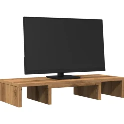 Elektronica*vidaXL Monitorstandaard verstelbaar 60x24x10,5cm hout artisanaal Eiken