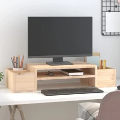 Monitorstandaard 70x27,5x15 cm massief grenenhout><noscript><img width=