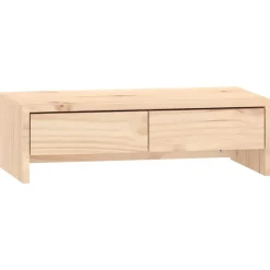 Elektronica*vidaXL Monitorstandaard 50x27x15 cm massief grenenhout Naturel