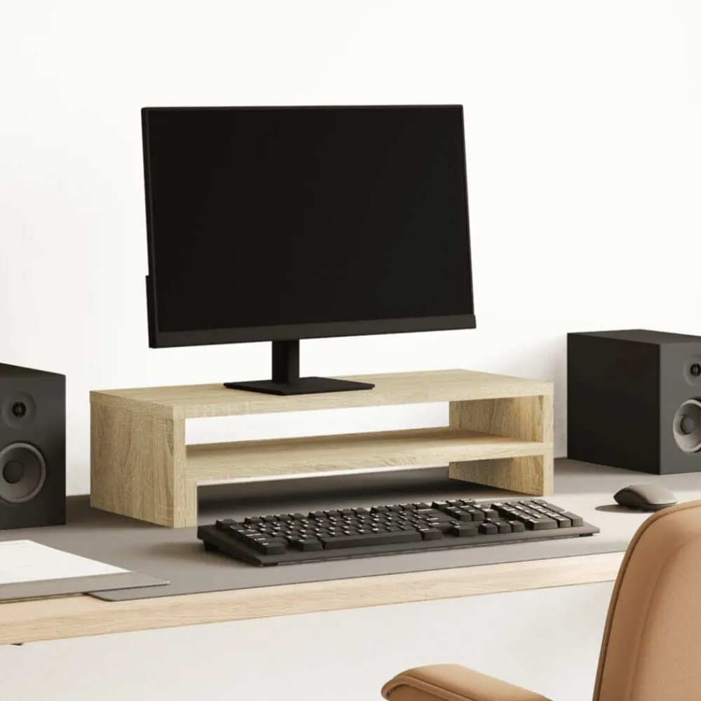 Monitorstandaard 54x22x15 cm bewerkt hout kleurig>vidaXL Clearance