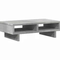 Elektronica*vidaXL Monitorstandaard 50x27x15 cm bewerkt hout Betongrijs