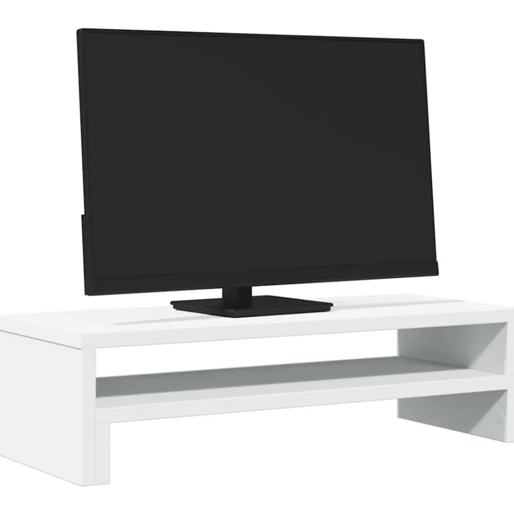 Elektronica*vidaXL Monitorstandaard 54x22x15 cm bewerkt hout Wit