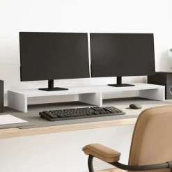 Monitorstandaard 100x27x10 cm bewerkt hout>vidaXL Online