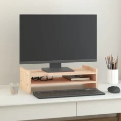 Monitorstandaard 50x27x15 cm massief grenenhout>vidaXL New