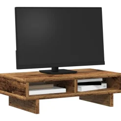 Elektronica*vidaXL Monitorstandaard 50x27x15 cm bewerkt hout kleurig Oud hout