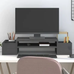 Monitorstandaard 70x27,5x15 cm massief grenenhout>vidaXL