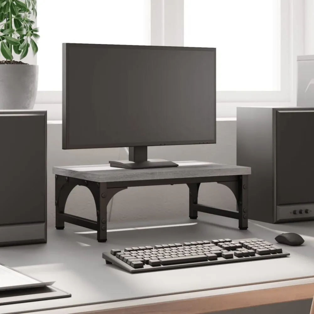 Monitorstandaard 37x23x14 cm bewerkt hout eiken>vidaXL Online