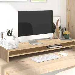 Monitorstandaard 100x24x13 cm bewerkt hout kleurig>vidaXL New