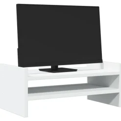 Elektronica*vidaXL Monitorstandaard 50x27x20 cm bewerkt hout Wit