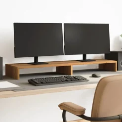 Elektronica*vidaXL Monitorstandaard 100x27x10 cm bewerkt hout artisanaal eiken artisanaal eikenkleurig