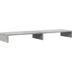 Elektronica*vidaXL Monitorstandaard 100x27x10 cm bewerkt hout Betongrijs