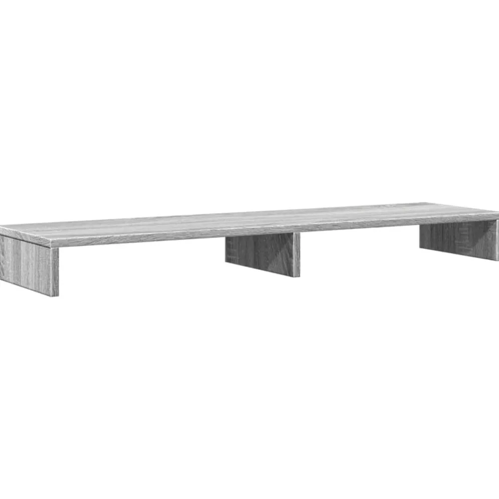 Elektronica*vidaXL Monitorstandaard 100x27x10 cm bewerkt hout eiken Grijs sonoma