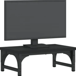 Elektronica*vidaXL Monitorstandaard 37x23x14 cm bewerkt hout Zwart