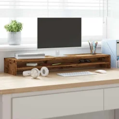Monitorstandaard 100x24x13 cm bewerkt hout kleurig><noscript><img width=