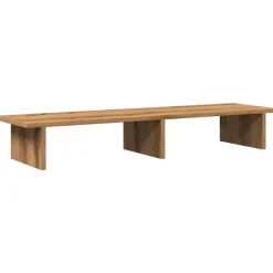 Elektronica*vidaXL Monitorstandaard 100x27x15 cm bewerkt hout artisanaal Eiken