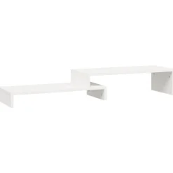 Elektronica*vidaXL Monitorstandaard (52-101)x22x14 cm massief grenenhout Wit