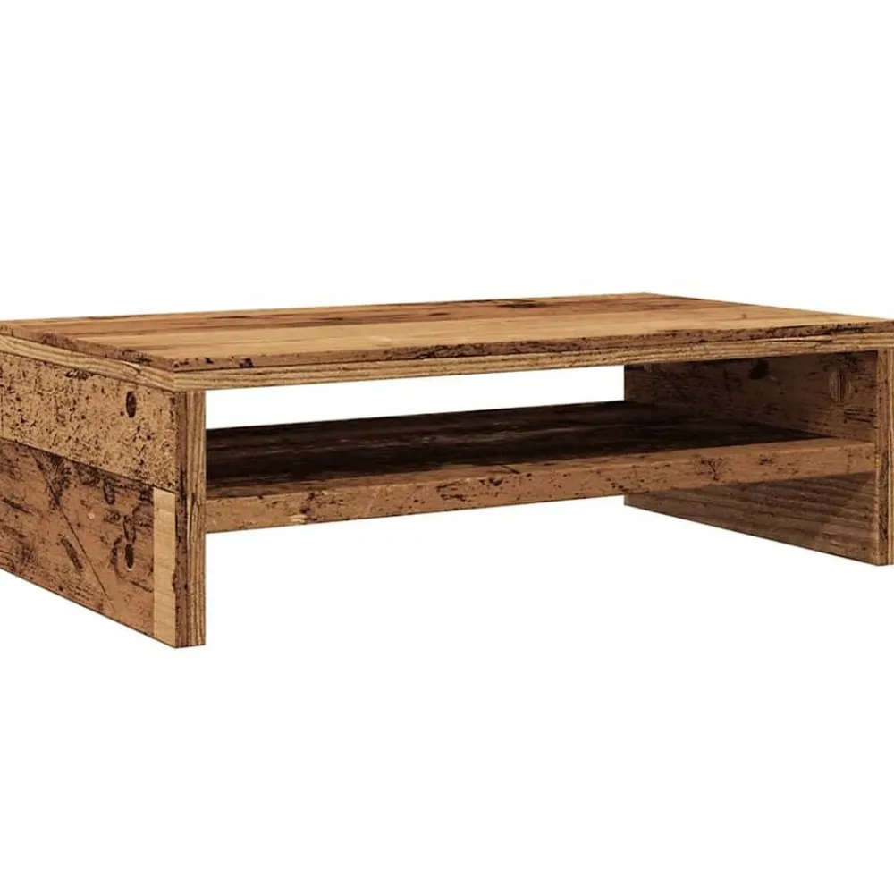 Tv-Meubels*vidaXL Monitorstandaard 42x24x13 cm bewerkt hout kleurig Oud hout