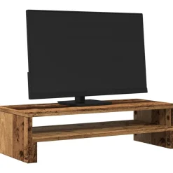 Elektronica*vidaXL Monitorstandaard 54x22x15 cm bewerkt hout kleurig Oud hout