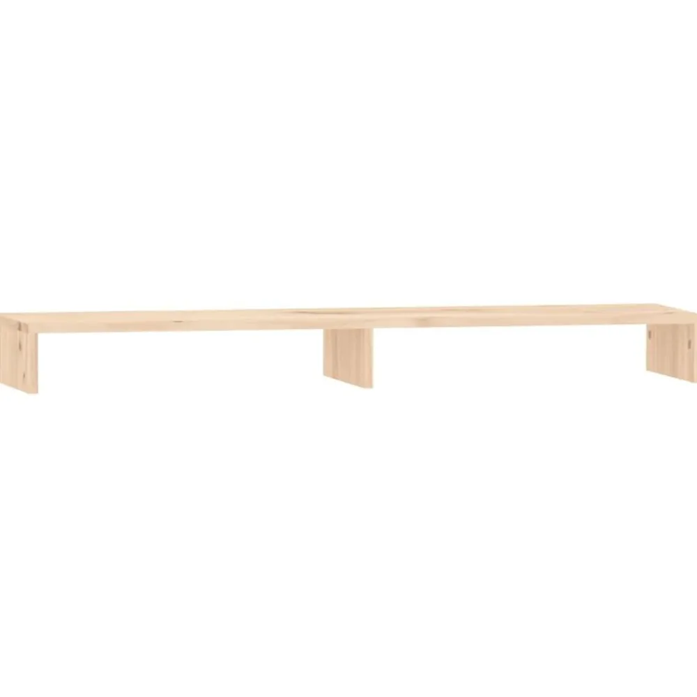 Elektronica*vidaXL Monitorstandaard 100x27x10 cm massief grenenhout Naturel