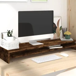 Monitorstandaard 100x24x13 cm bewerkt hout kleurig>vidaXL New