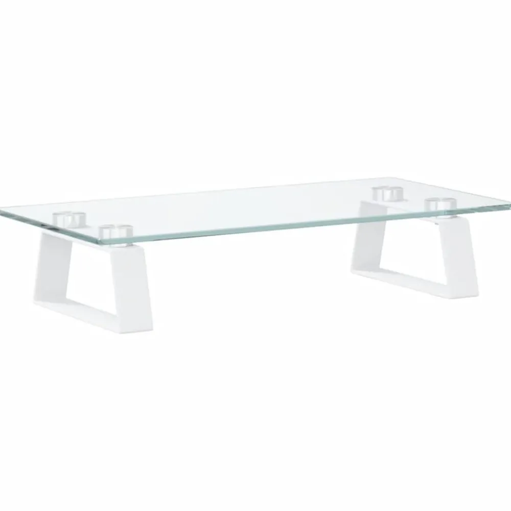 Monitorstandaard 40x20x8 cm gehard glas en metaal>vidaXL Online