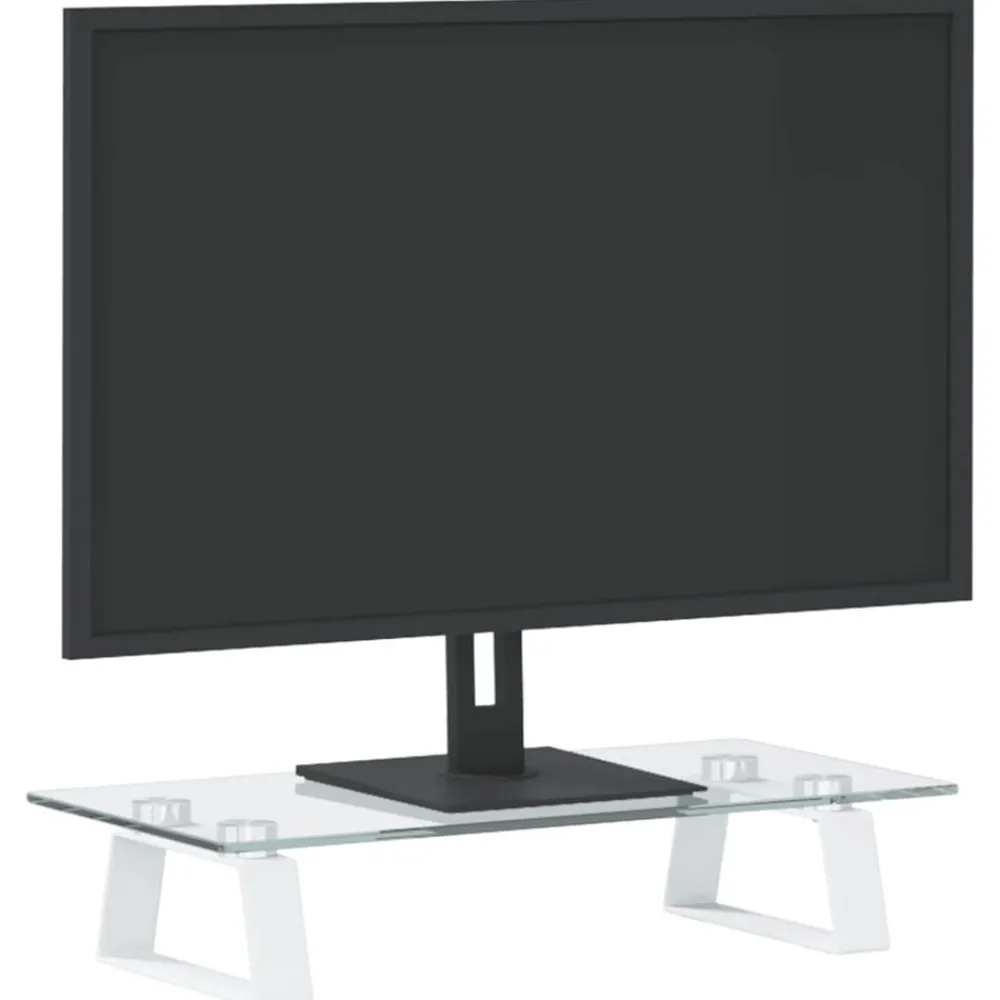 Monitorstandaard 40x20x8 cm gehard glas en metaal>vidaXL Online