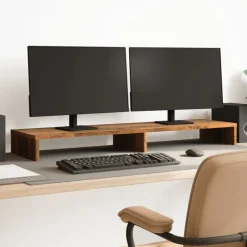 Monitorstandaard 100x27x10 cm bewerkt hout kleurig>vidaXL Hot