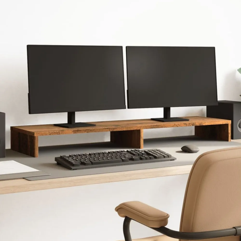 Monitorstandaard 100x27x10 cm bewerkt hout kleurig>vidaXL Hot
