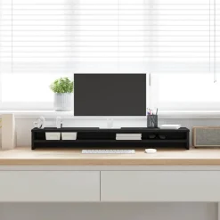Monitorstandaard 100x24x13 cm zwart eikenhout><noscript><img width=