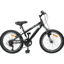 Buitensport*vidaXL Mountainbike 20 Inch 6-Speed voor 5-8 jaar oud Zwart