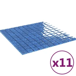 Bouwmaterialen*vidaXL Mozaïek Tegel 11 pcs 50 x 50 cm Glas Blauw