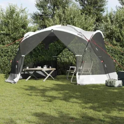Buitensport*vidaXL Muskietentent 434 x 434 x 230 cm Polyester en Glasvezel Grijs