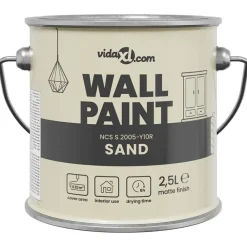 Verbruiksmaterialen Voor De Bouw*vidaXL Muurverf Bruin 2,5 L Wandprint Zand