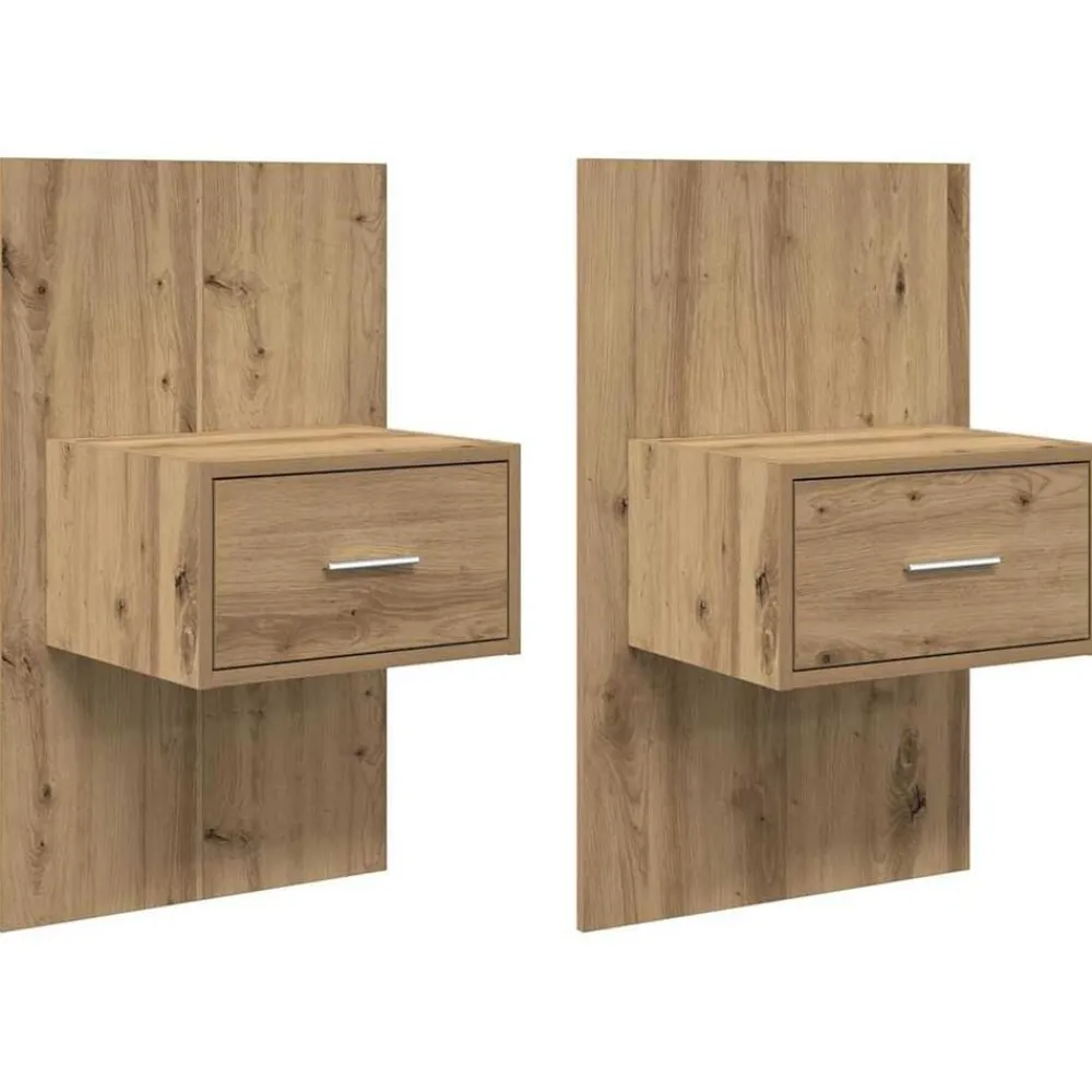 Nachtkastje 2 pcs Artisan Eiken 50 x 32,5 x 80cm Bewerkt hout>vidaXL New