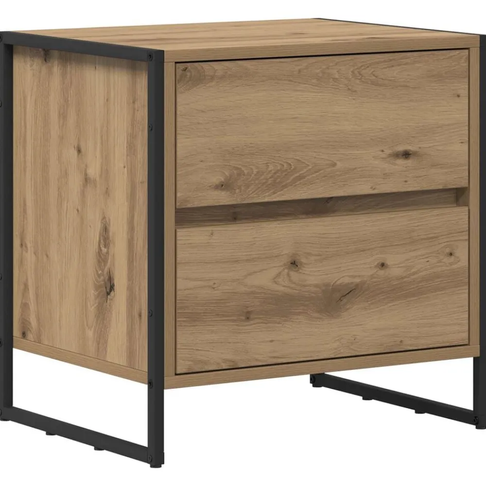 Nachtkastje Ambachtelijk eiken 50 x 39,5 x 50 cm Bewerkt hout>vidaXL Hot