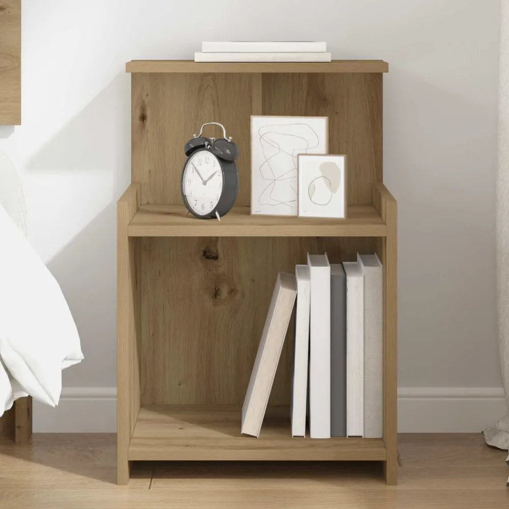 Nachtkastje Artisan Eiken 40 x 35 x 60 cm Bewerkt hout>vidaXL New