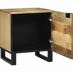 Tafels*vidaXL Nachtkastje Bruin 40 x 33 x 46 cm Massief acaciahout Naturel