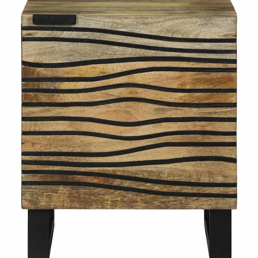 Tafels*vidaXL Nachtkastje Bruin 40 x 33 x 46 cm Massief acaciahout Naturel