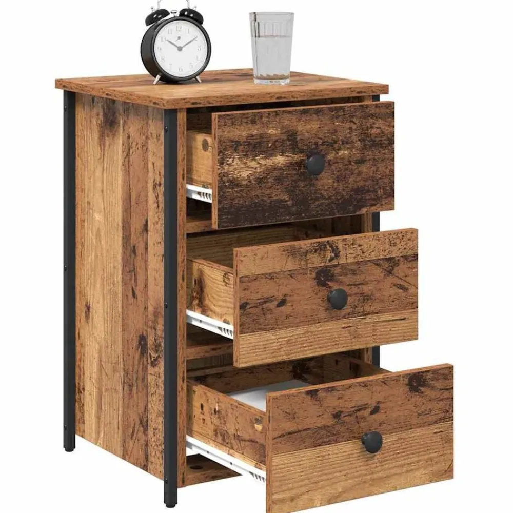 Nachtkastje Bruin 40 x 36 x 60 cm Massief Gerecycled Hout>vidaXL New